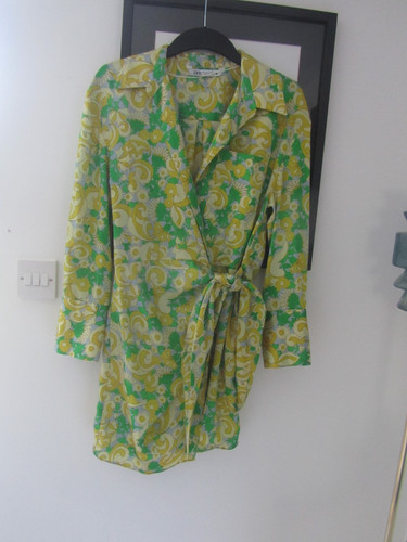 Zara green yellow - retro, print