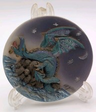Small 3D Dragon 3" EPL ceramic Plate Small Decorative Collectable Mythical