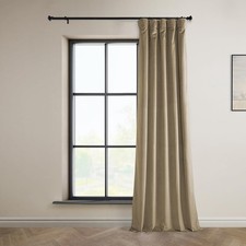 Luxury Plush Velvet Curtain 50x84 inch Museum Taupe Window Panel for Living Room