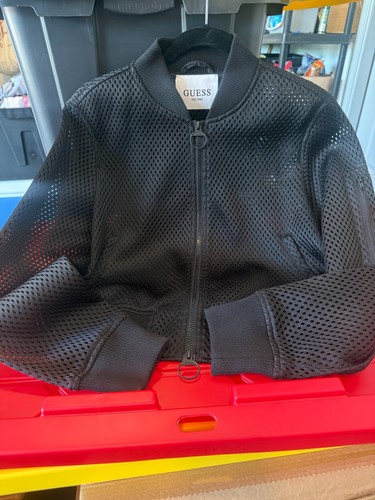 Guess black mesh bomber - black,