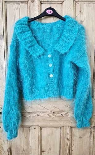 New blue fuzzy - blue, fuzzy-knit