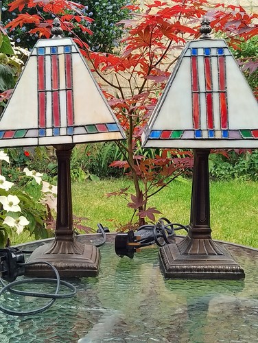 Pair vintage tiffany style - pair, of