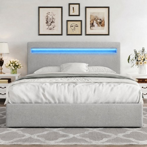 Fabric modern gas lift ottoman - lift,