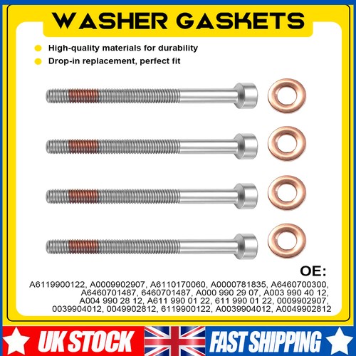 Injector bolts copper - 4x,