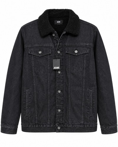 Jacamo mens black denim jacket - black,