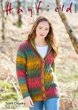 Hayfield Spirit Chunky Knitting Pattern - 10084 Shawl Collar Cardigan