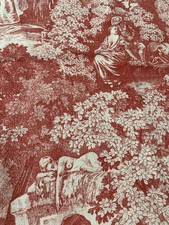 Vintage Toile de Jouy Cotton Fabric Curtain Cushions Headboard 2 Meters Unused