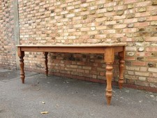 Beautiful Antique 2m Long Original Solid Pine Wood Farmhouse Table