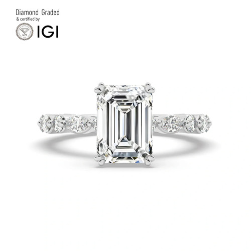 Emerald diamond engagement - diamond,