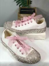 CONVERSE White Silver Rhinestones Wedding Prom Sneakers Size US 7/ EU 37.5/ UK 5