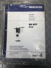 WACKER BS52Y RAMMER OPERATORS AND PARTS BOOK