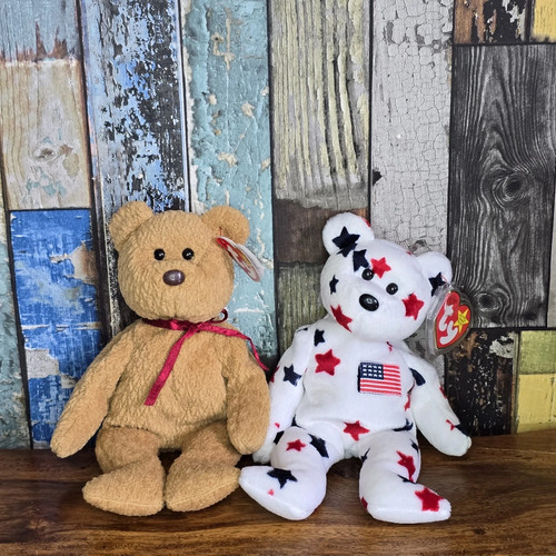 Beanie baby bears - baby, curly