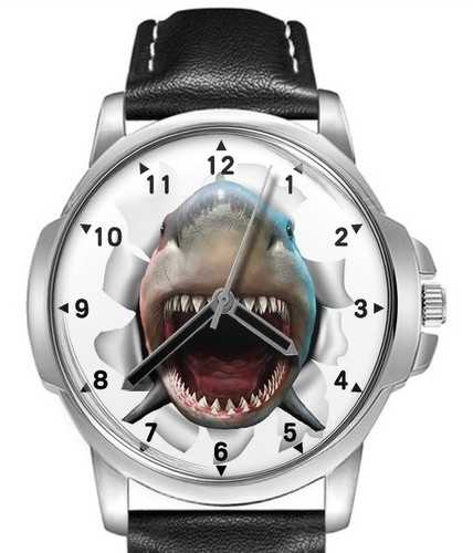 Shark face jaws leather - shark,