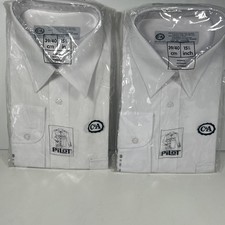 2x New Vintage C&A Pilot shirts mens Reg 15.5" long sleeve New In Bags
