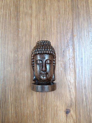 Small 7cm wooden buddha head - wooden,