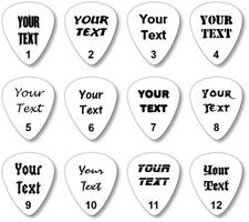 PERSONALISED CUSTOM printed guitar picks, plectrums with your name, logo, design