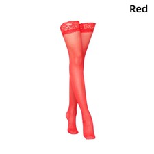 Women Ladies Sexy Hold-Up Elasticated Lace Top Thigh High Sheer Stockings