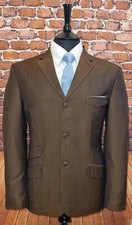 mod suit, skinhead ska Brown & Black Two Tone suit 3 button slim fit tonic 36-48