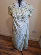 New Pink and Green Regency Inspired Dress Jane Austen, Bridgerton, Handmade 