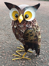 Decorative Metal Painted Owl