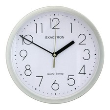 Demo -10" Wall Clock Quartz Silent Sweep Retro Round Home Office Hanging -Silver