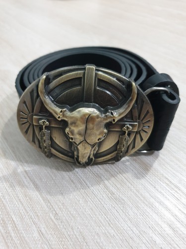 Western bull skull - buckle, belt