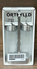 Ikea Ortfylld Oil and Vinegar Dispenser Bottle Set of 2 Glass and Chrome