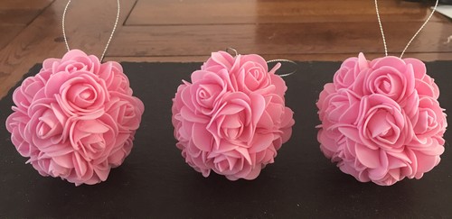 Pink hand crafted foam rose - hand,