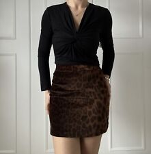 Zara Leopard Print Soft Velvety Feel Mini Skirt Size S