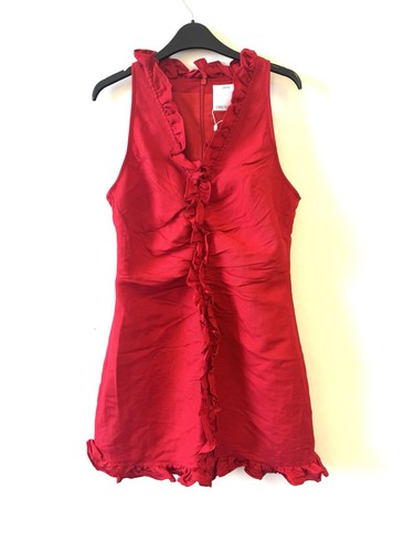 Bnwt red ruffle linen - red,
