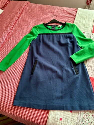 Boden tunic dress - green, navy