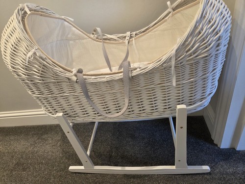 White wicker moses - wicker, basket