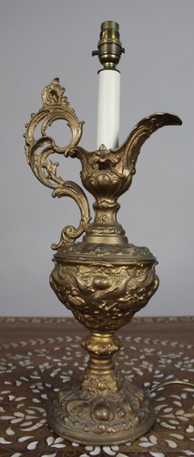 Gilt metal ewer lamp - gilt,