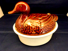 Vintage Majolica Covered  DUCK