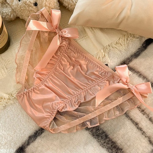 Ruffled satin silk knickers - uk,