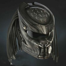 TOP PREDATOR HELMET CUSTOM  BLACK GLOSSY SILVER SYMBOL( DOT & ECE CERTIFIED )