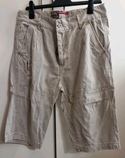 URBAN SPIRIT Mens Knee Length Biege 100% Cotton Shorts 34" Waist VGC Belt Loops