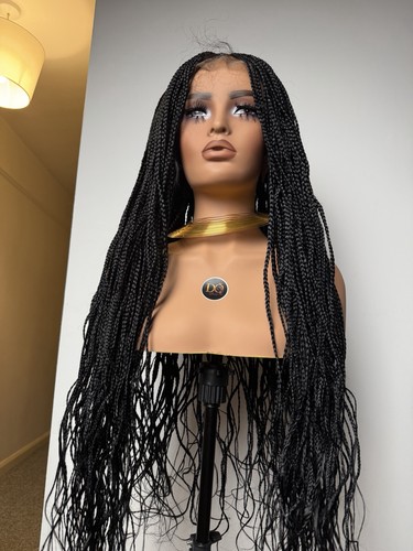 Synthetic black long - black, braided