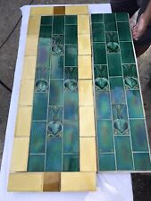 2  Art Nouveau Tile Panel Set victorian front door / fireplace / porch cheeks 