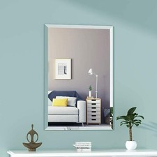 50/60/70cm Frameless Bathroom Wall Mirror Self-Adhesive Mirror Makeup Bedroom