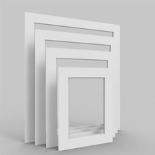 White Picture Photo Frame Mounts Bevel Cut Mount pack of 4, 8, 12 and 24