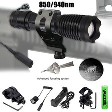 850nm/940nm IR LED Torch Infrared Night Vision Light Rifle Scope Mount 20mm Rail