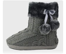 Womens Ladies Grey Knitted