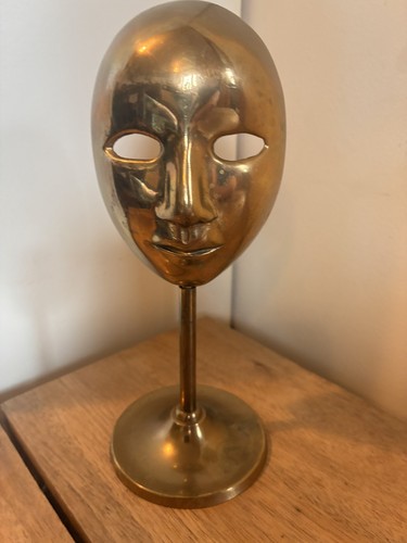 Brass theatre mask stand - mask,