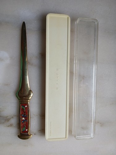 Brass and enamel letter - brass,