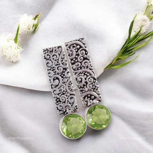 925 silver round peridot - round,