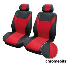 FRONT RED BLACK FABRIC SEAT COVERS FOR PEUGEOT PARTNER TEPEE EXPERT BOXER BIPPER