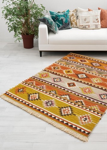 Tierra rug orange geometric - rug,