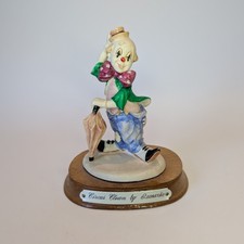 Leonardo Collection Circus Clown Figurine with Umbrella Wooden Base Hand Pained 