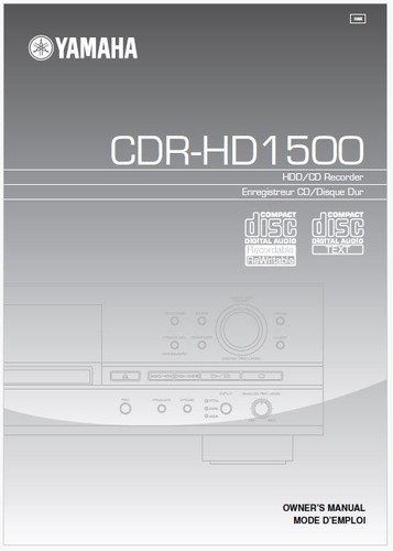 Yamaha cdr hd1500 hdd audio - hdd, cd